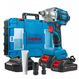 Гайковерт ударный аккумуляторный KATANA UG9401 SinglePOWER(1/2"+1/4",21В,2*2Ач,2ск, 320Нм, кейс)
