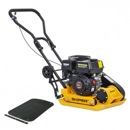 Виброплита SKIPER C90L-WM (LС200F, 6.5л.с., плита 54х42см., 15кН, 25м/мин, рез. коврик, колёса)