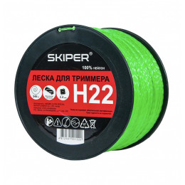Леска SKIPER H22 (ф 2.4 мм х 346 м кручен. сеч., серебр.) БОБИНА