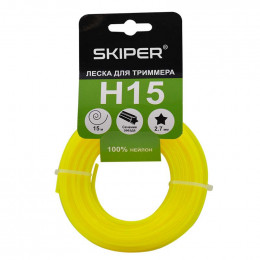 Леска SKIPER H15 (ф 2.7 мм х 15 м "звездочка", желт.)