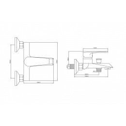 Смеситель настенный латунный для ванной комнаты "Oasis" L2002M (G1/2, 6см)