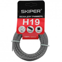 Леска SKIPER H19 (ф 2.4 мм х 15 м кручен. сеч., серебр.)