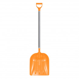 Лопата снеговая Дельта с ал. чер и V-ручкой, ковш 460x400 мм, 1550 мм - длина с чер. оранжевая