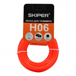 Леска SKIPER H06 (ф 2.4 мм х 15 м квадратн. сеч.,оранж.)