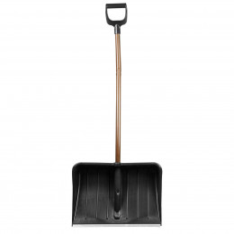 Лопата снеговая SKIPER 550x380 с крашеным эргоном. ал.чер. V-ручкой "Элита"