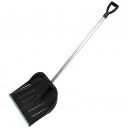 Лопата снеговая пластмассовая "Вьюга" (430х400мм) ал. планка, ал.черенок
