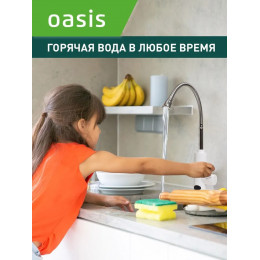 Водонагреватель проточный Oasis GP-W (3,3кВт, 1,2", 6бар, гибкий излив, дисплей, УЗО)