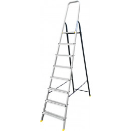 Лестница-стремянка Алюмет AMS7808 (40*20, усиленная, 8-и ступ., алюминий/сталь)