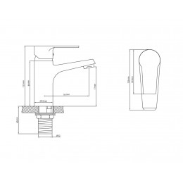 Смеситель латунный для раковины и умывальника "Oasis" L3002MG (32мм, 10,5см)