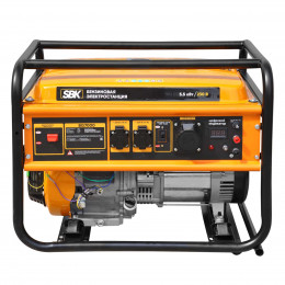 Электростанция SBK BG7000 (5.5кВт, 2х230В/16А/3.5кВт, 1х230В/32А/5кВт, 12В, бак 25.0л)