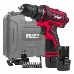 Дрель-шуруповерт аккумуляторный BRADO DF420B в кейсе (12В, 2 акк, 1,5 А/ч Li-ion, 2 ск,35 Нм)
