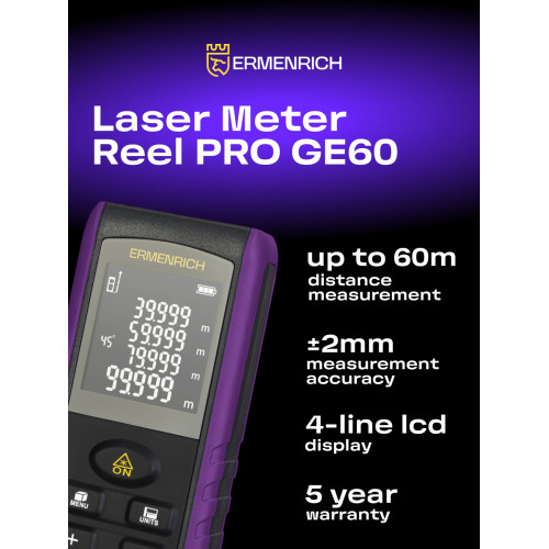 Лазерная рулетка Ermenrich Reel PRO GE60