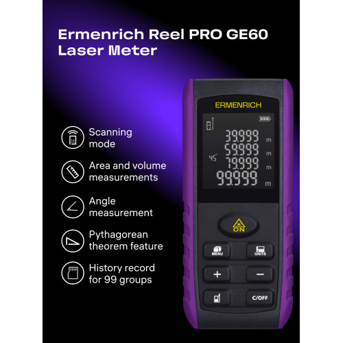 Лазерная рулетка Ermenrich Reel PRO GE60